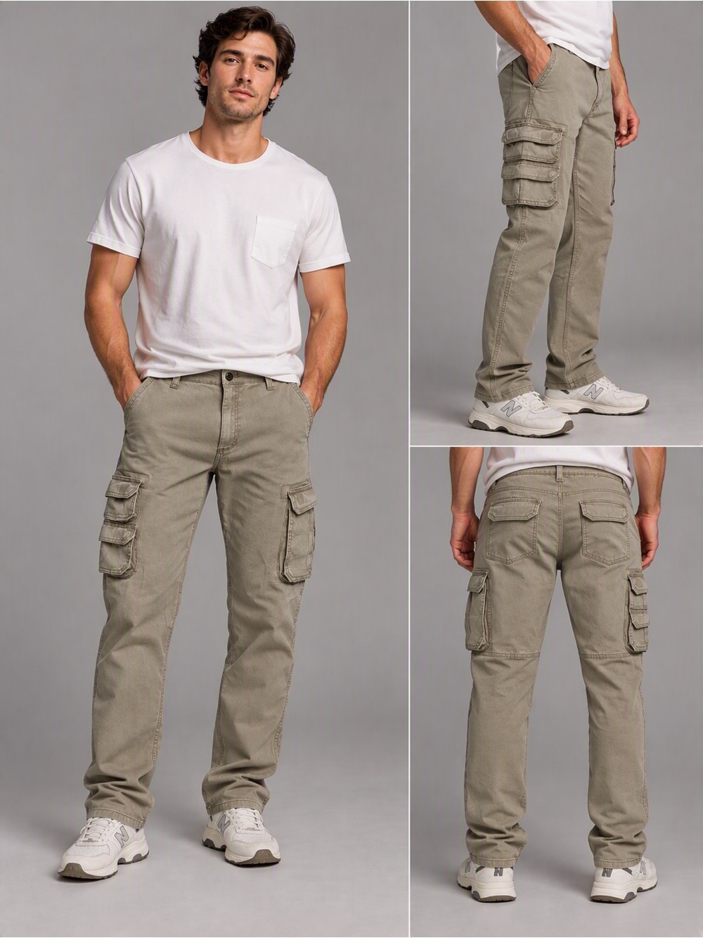 Wrangler Men's Cargo Pants in Khaki Tan – Utility Pocket Workwear, Size 36x32 🔨